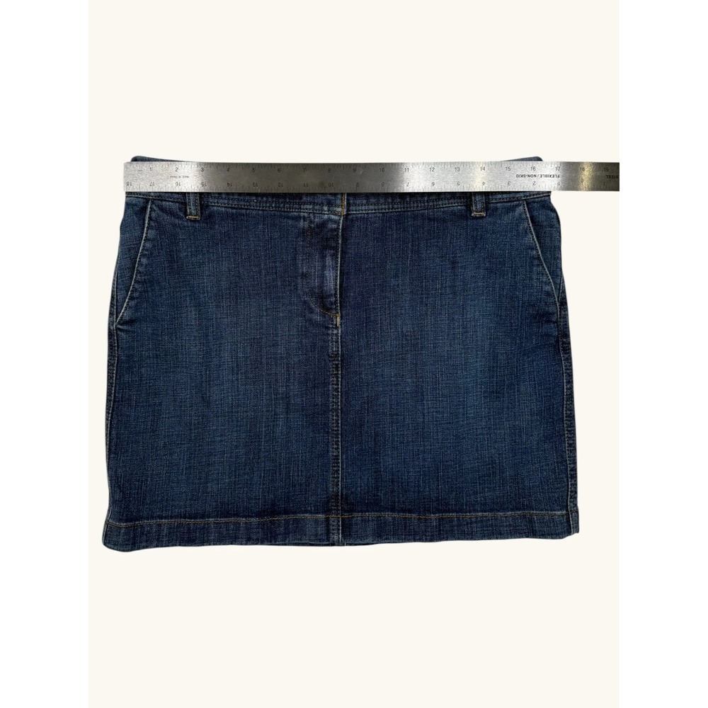 Ann Taylor Loft Denim Mini Skirt Womens Size 10 Dark Wash Blue Casual Short Jean - Picture 4 of 5